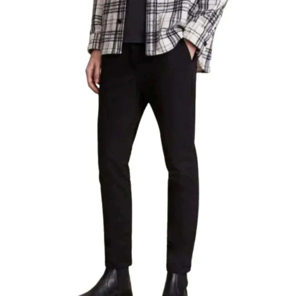 Allsaints Mens Size 30 Slim fit Karp Chino Black Pant